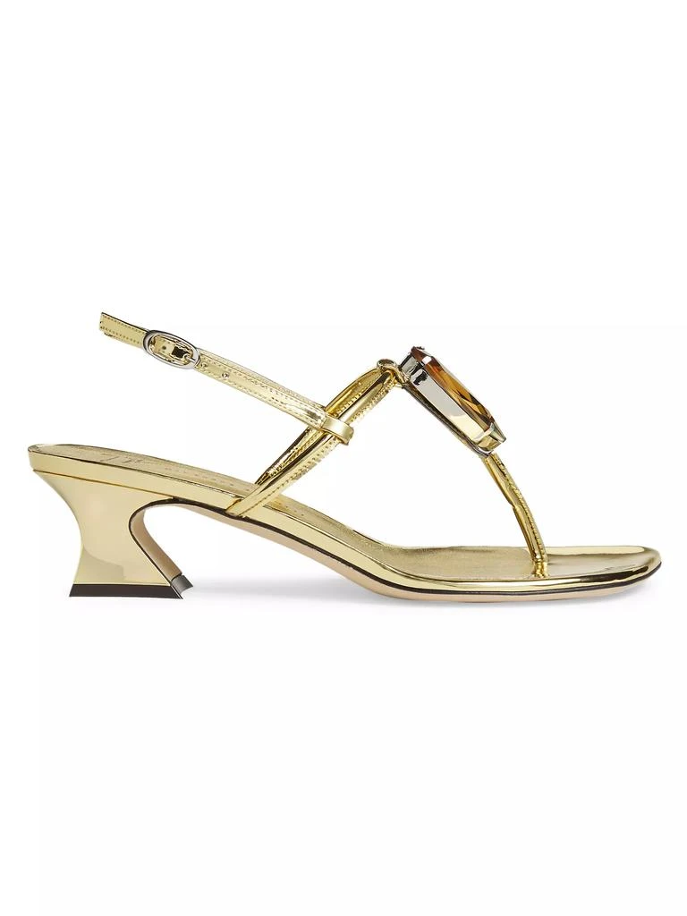 Giuseppe Zanotti Kangu 70MM Metallic Leather Teardrop Sandals 1