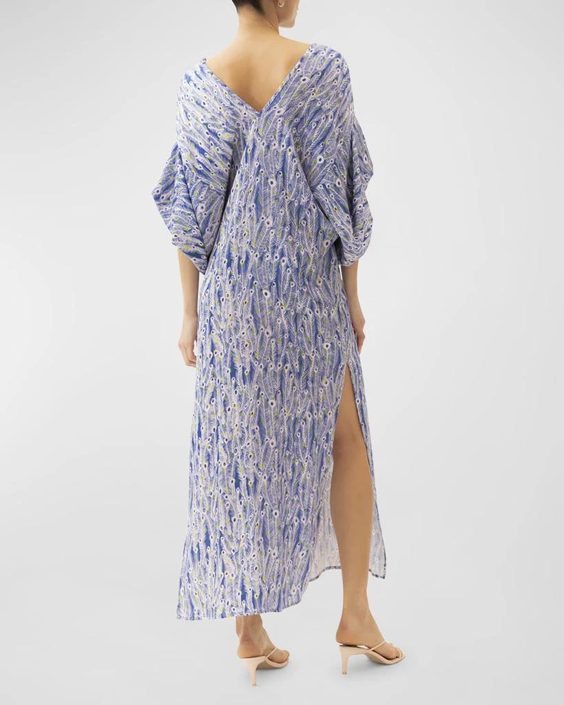 Jaline Beatriz Feather Printed Maxi Kaftan 3