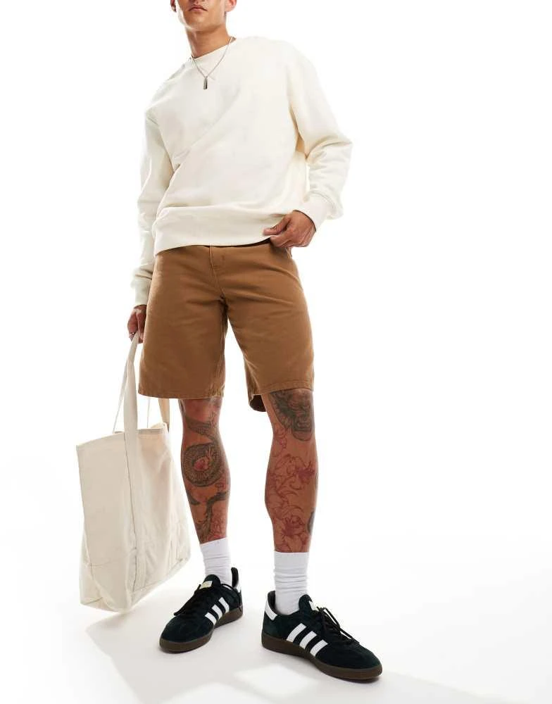 Carhartt WIP Carhartt WIP single knee carpenter jort in brown 4