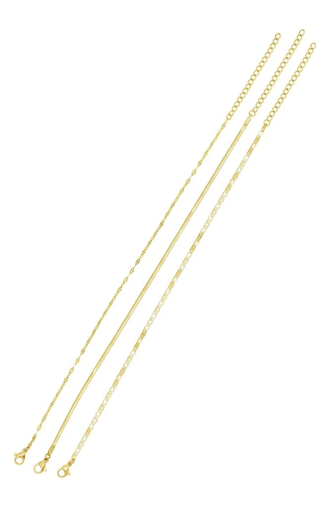 Adornia Three-Piece Chain Anklet Set 3