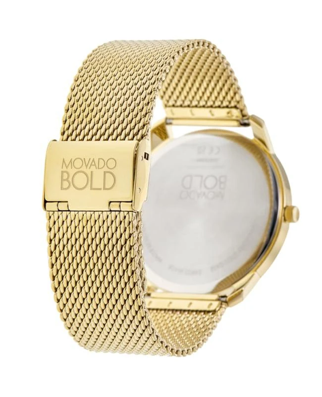 Movado Movado Bold Thin Evolution Quartz Champagne Dial Gold Plated Stainless Steel Men's Watch 3600903 4