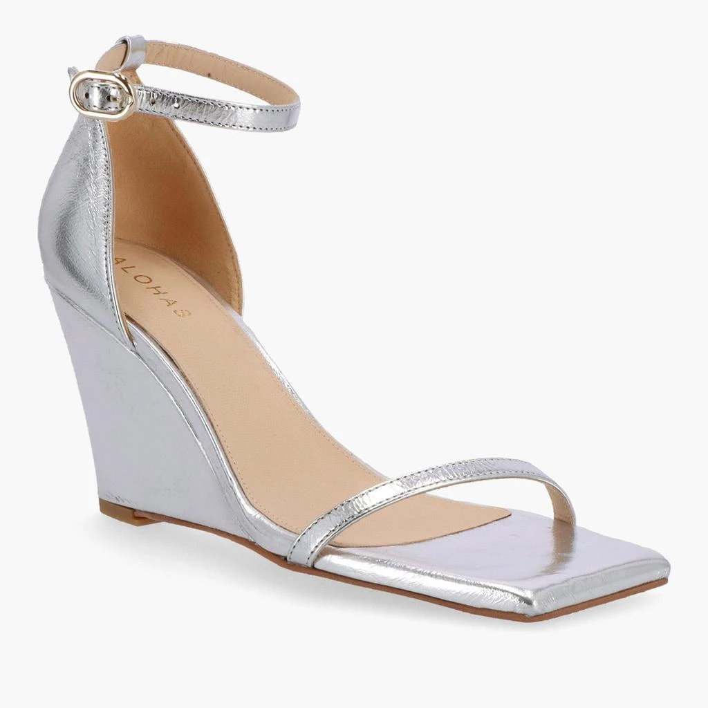 ALOHAS ALOHAS Women's Gate Shimmer Leather Wedged Sandals 2