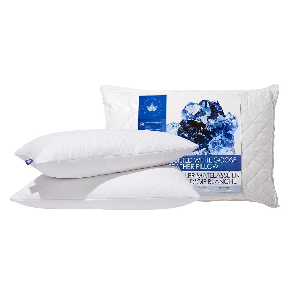 Canadian Down & Feather Company Quilted White Goose Feather Pillow Firm Support - 2 Pack 1