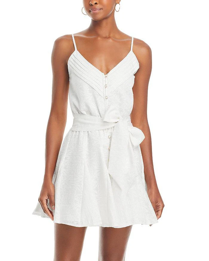 Ramy Brook Kallie V Neck Sash Belt Mini Dress 1