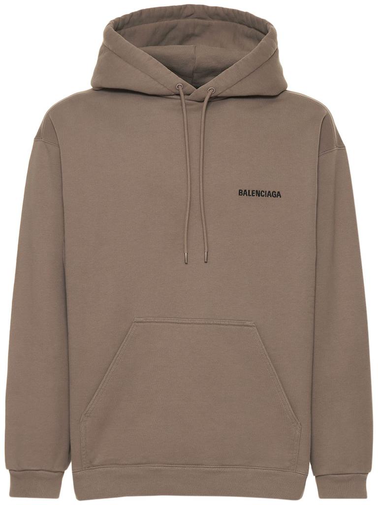 BALENCIAGA Logo Embroidery Cotton Hoodie