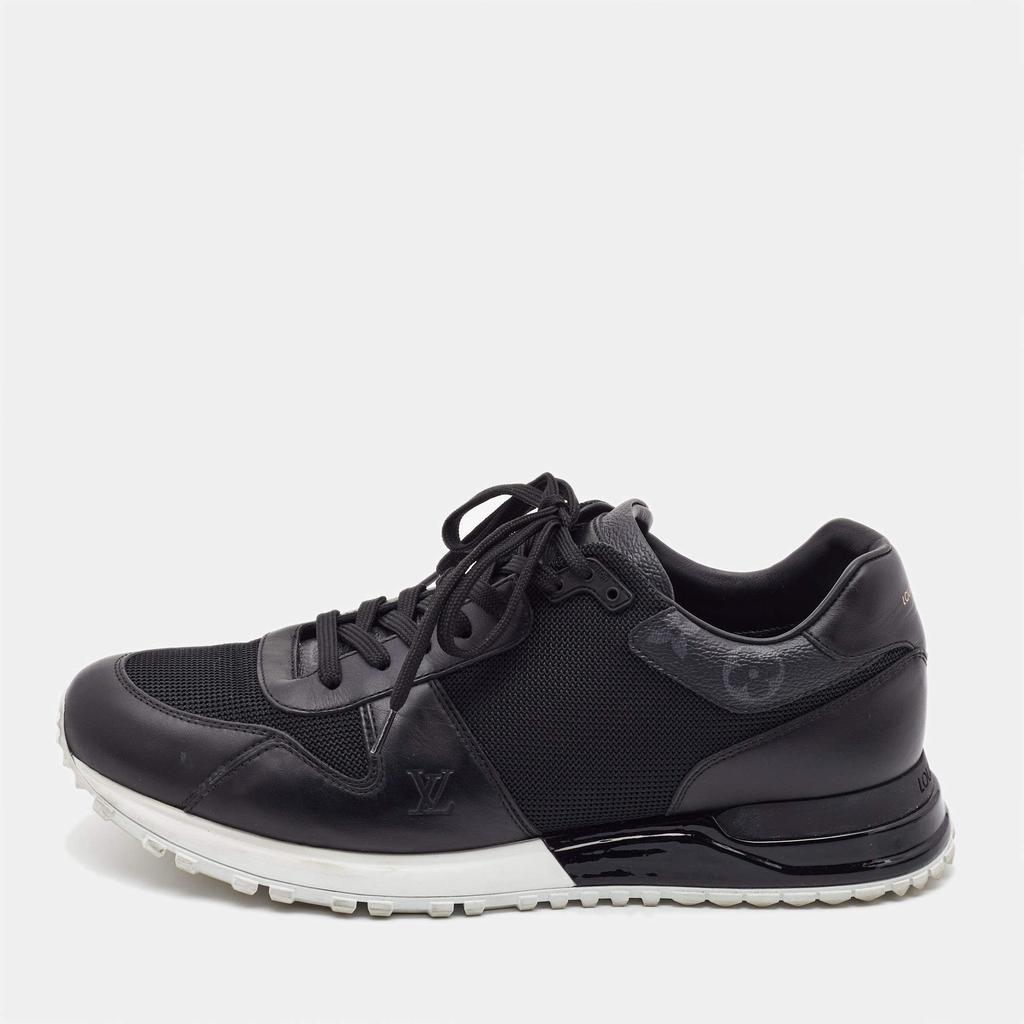Louis Vuitton Louis Vuitton Black Monogram Canvas and Mesh Run Away Lace Up Sneakers Size 41.5
