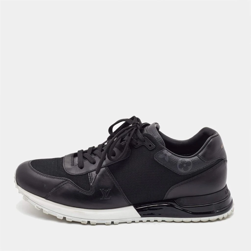 Louis Vuitton Louis Vuitton Black Monogram Canvas and Mesh Run Away Lace Up Sneakers Size 41.5 1