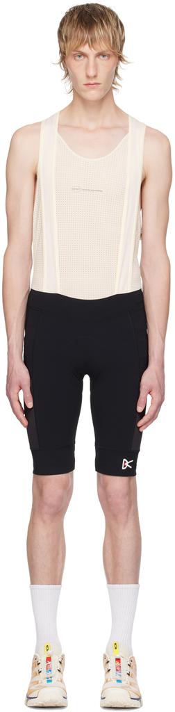 District Vision Off-White & Black Cargo Bib Shorts