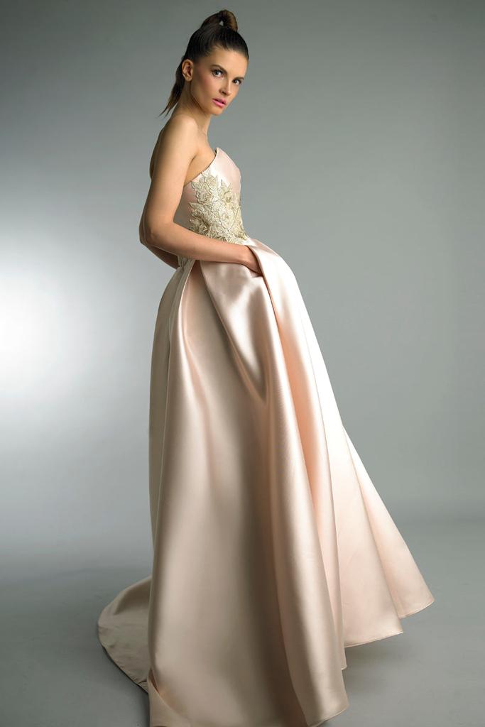 Basix Black Label Strapless Evening Dress With Pockets