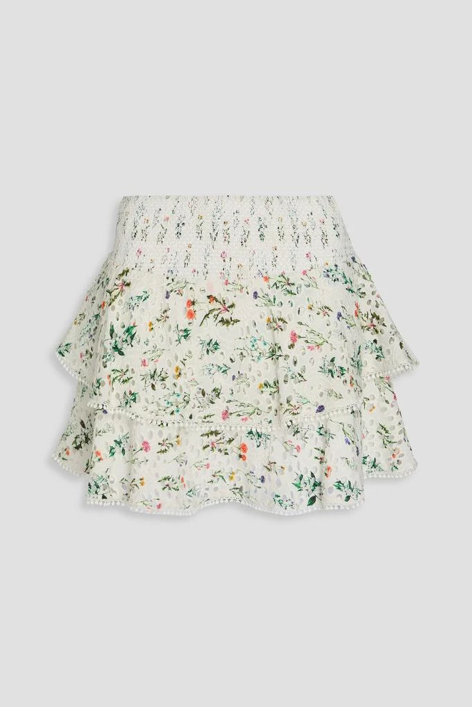 Alice + Olivia Joey floral-print broderie anglaise cotton mini skirt