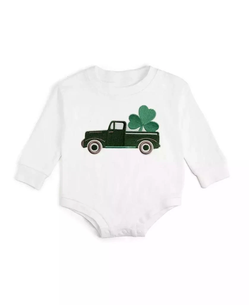 Sweet Wink Baby Boys Shamrock Truck Patch St. Patrick
s Day Long Sleeve Romper