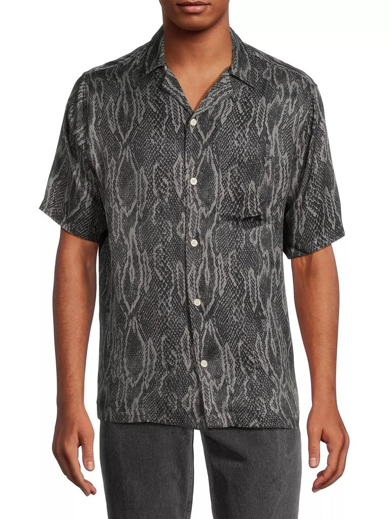 ALL SAINTS Boomslang Snake Relaxed-Fit Camp Shirt 3