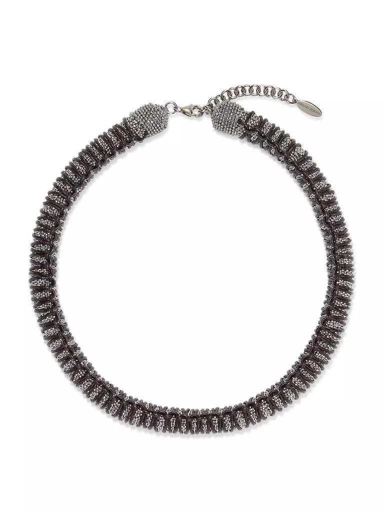 Brunello Cucinelli Monili and Braided Leather Choker 1
