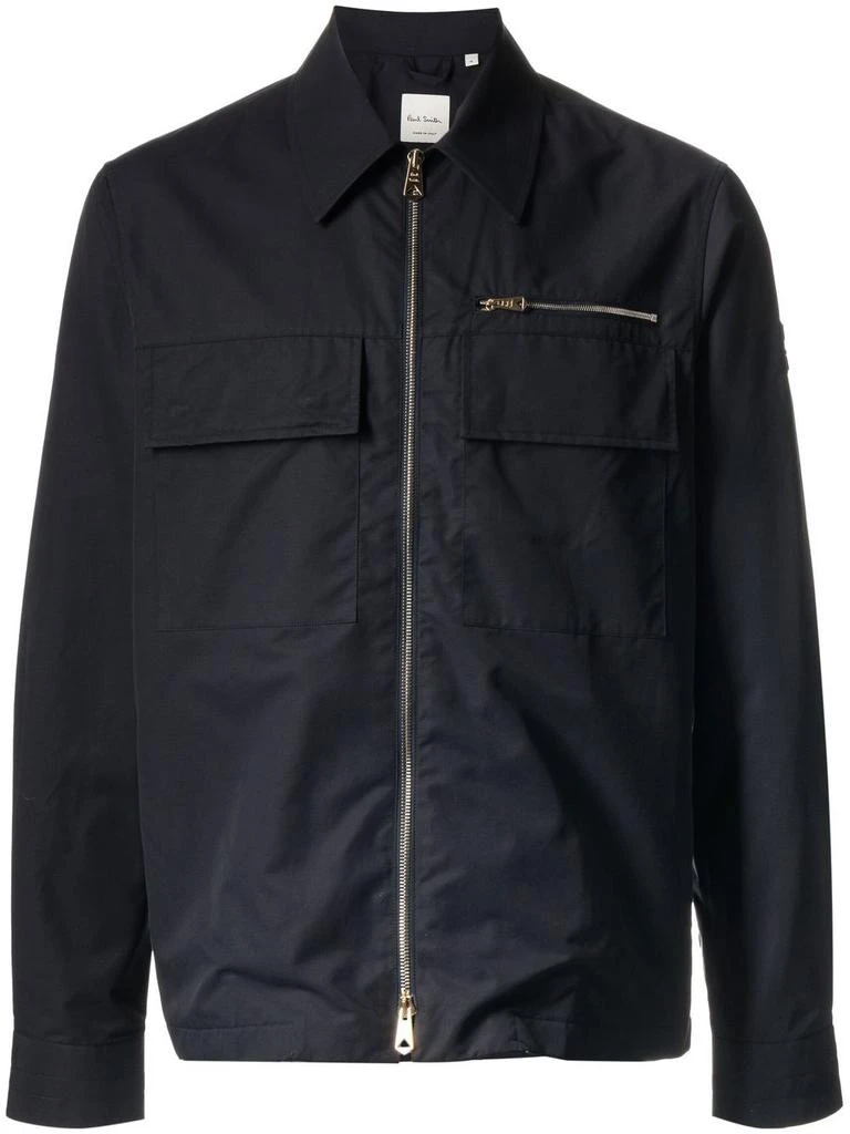 Paul Smith zip-front multi-pocket shirt - men -  -  - Black 1