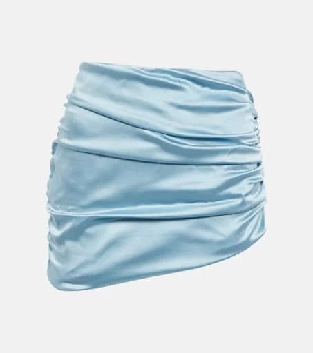 Alessandra Rich Asymmetric ruched satin miniskirt 1