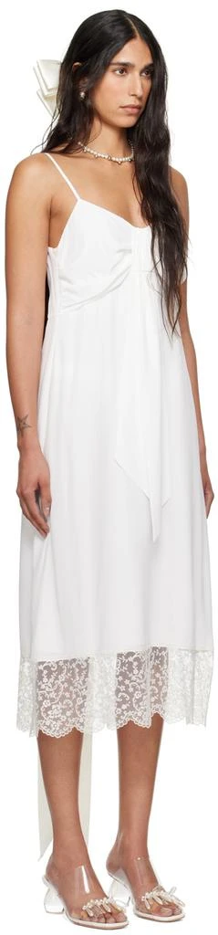Simone Rocha SSENSE Exclusive White Front Bow Slip Dress 2