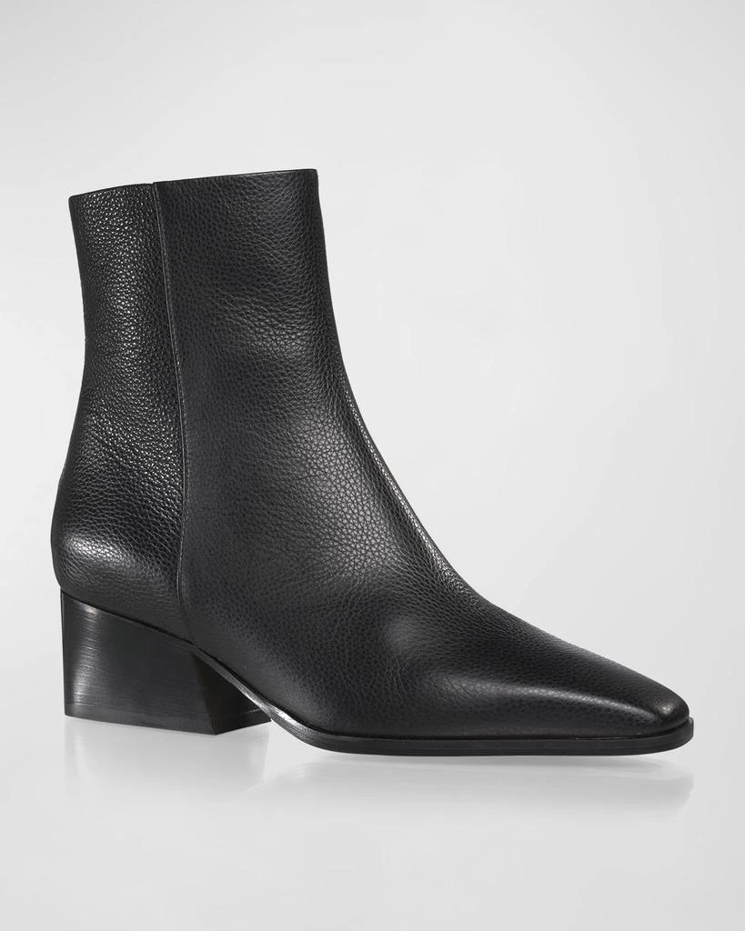 Marion Parke Pauline Leather Zip Ankle Booties 2