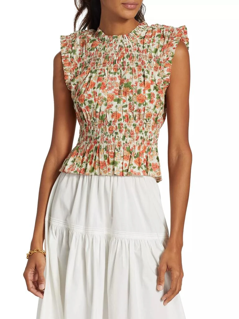DÔEN Nina Floral Smocked Top 3
