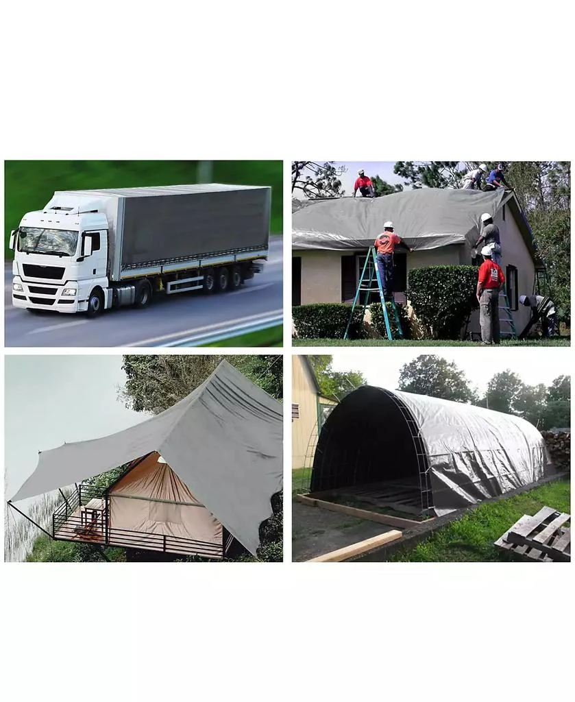 Yescom 40x50 Ft Waterproof Poly Tarp with 25 Ball Bungees Protect Cover 10mil Tarpaulin 6