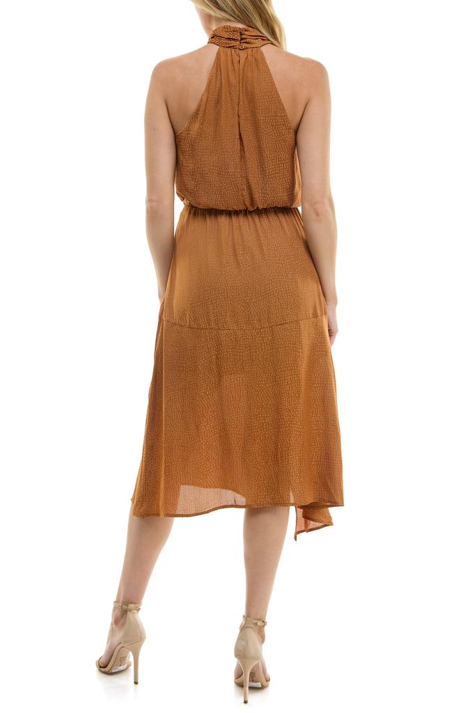 Socialite Tiered Satin Midi Dress