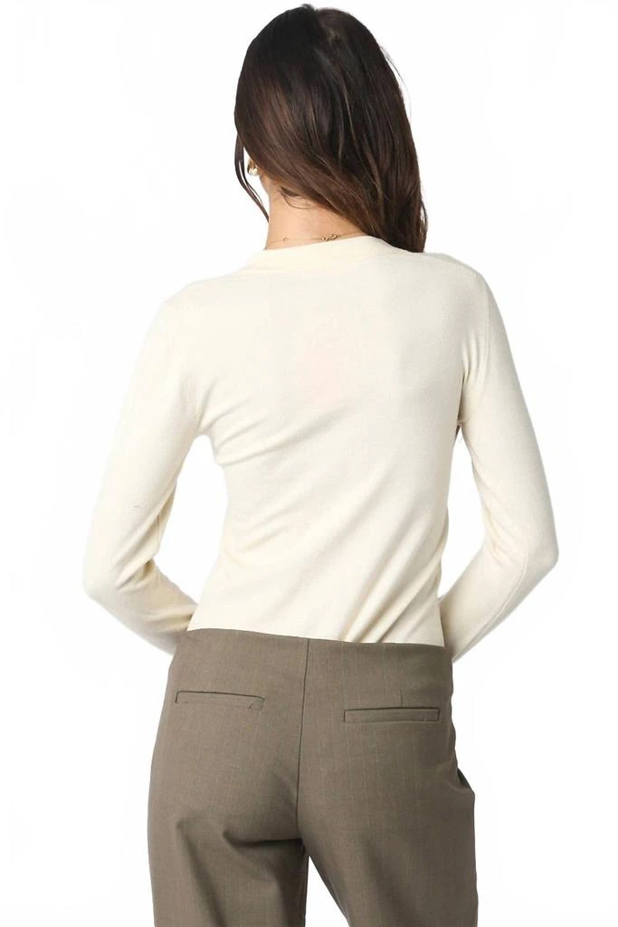 OLIVACEOUS Kyla V-Neck Bodysuit In Ecru 2