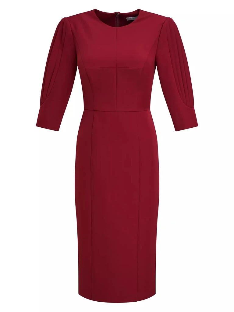Kay Unger Gretchen Crepe Jewel-Neck Midi-Dress 1