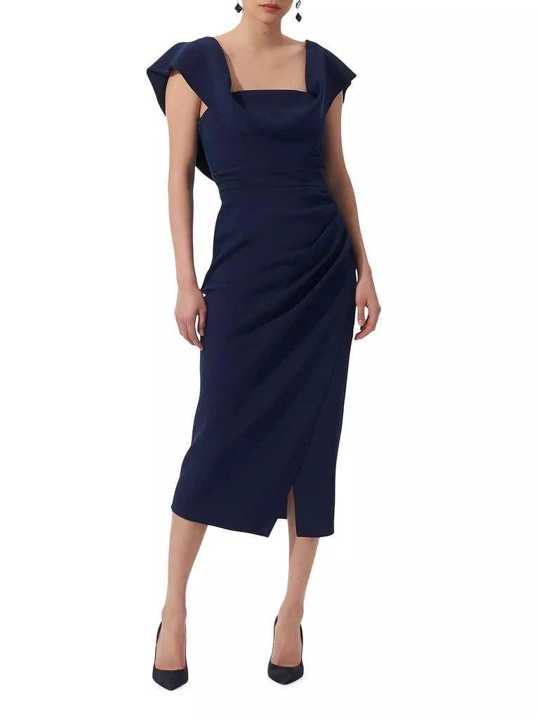 Carolina Herrera Ruched Square-Neck Midi-Dress 2