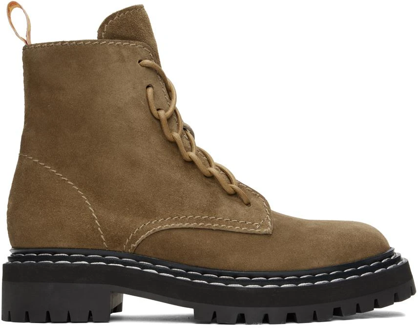 Proenza Schouler Taupe Lug Sole Combat Boots 1