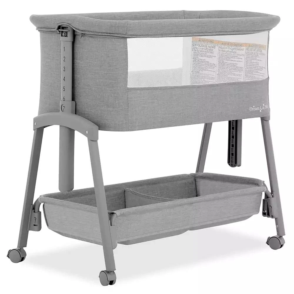 Dream On Me Kids Calypso Portable Bassinet with Wheels in Black