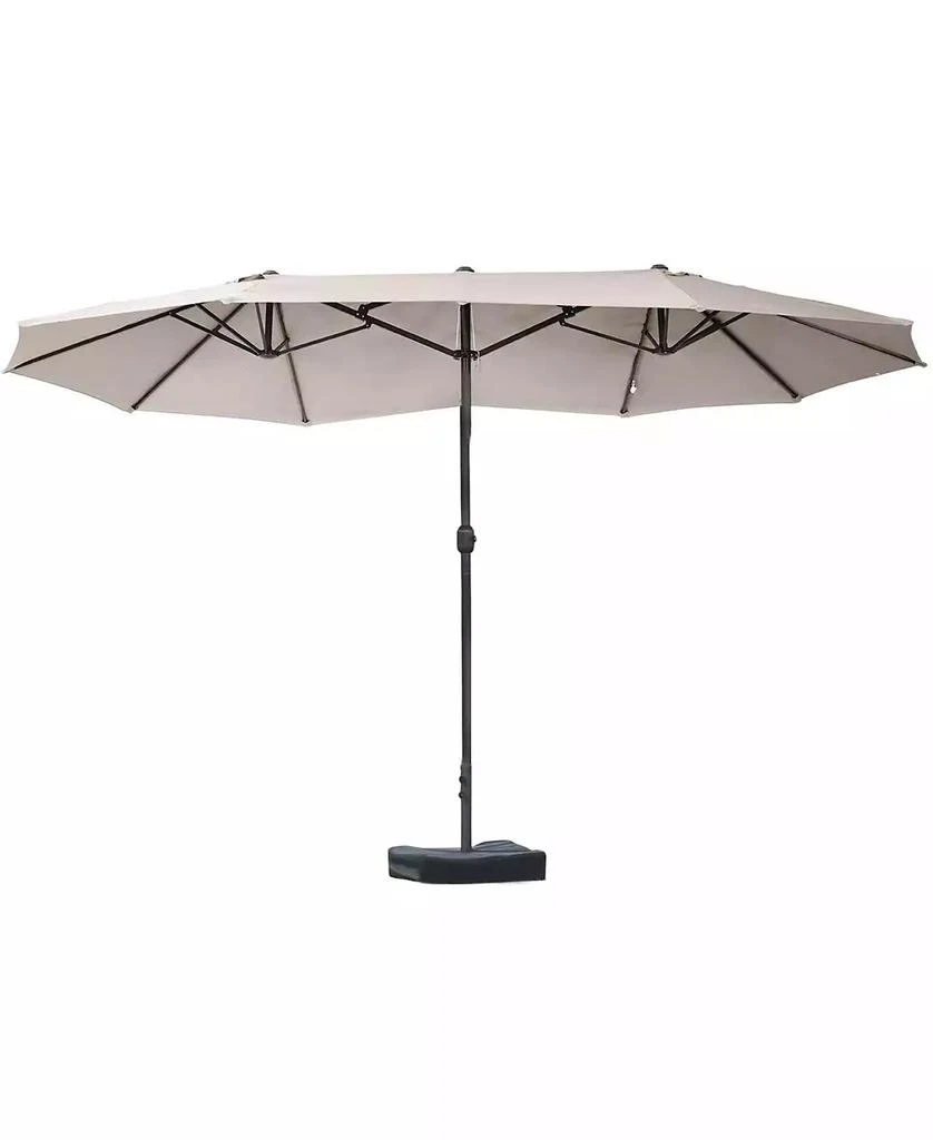 Flynama 15 Ft Double Sided Rectangular Patio Umbrella with Base and Crank