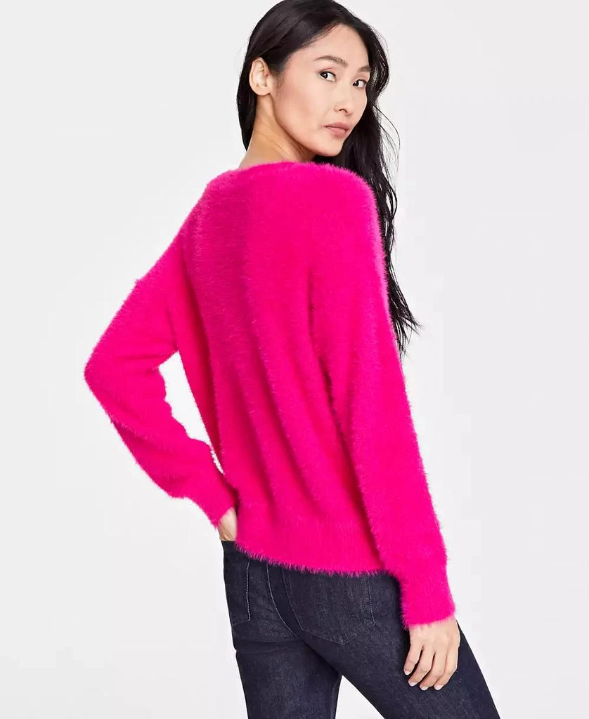 INC International Women's Eyelash V-Neck Sweater, Created for Macy's 2
