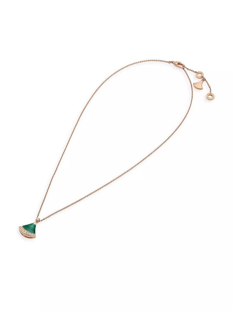 BVLGARI Divas' Dream 18K Rose Gold, Malachite & 0.13 TCW Diamond Pendant Necklace 1