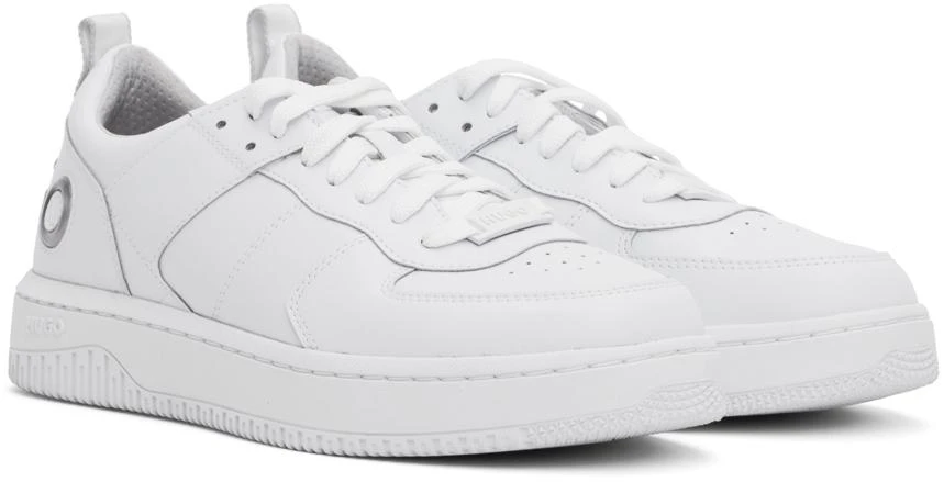 Hugo Boss White Faux-Leather Sneakers 4