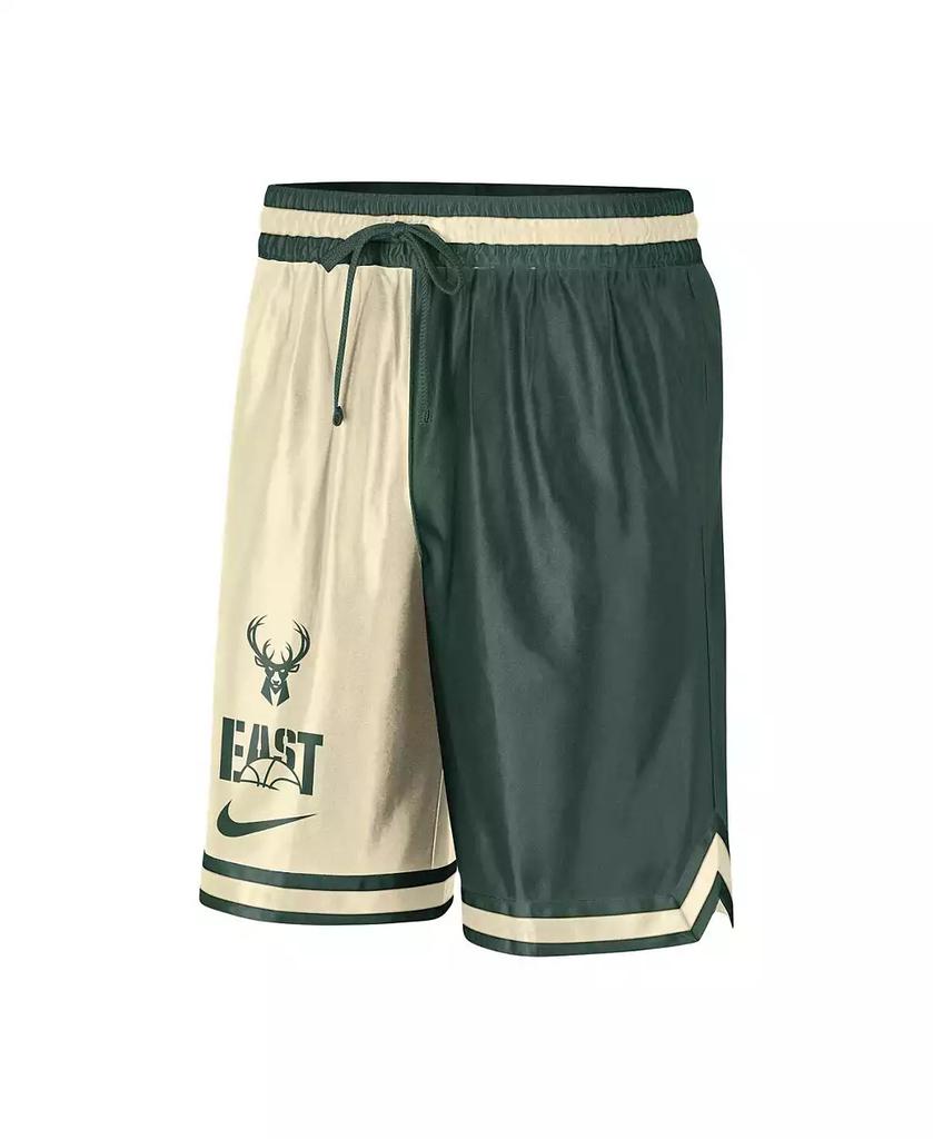 NIKE Men's Hunter Green, Cream Milwaukee Bucks Courtside Versus Force Split DNA Performance Shorts