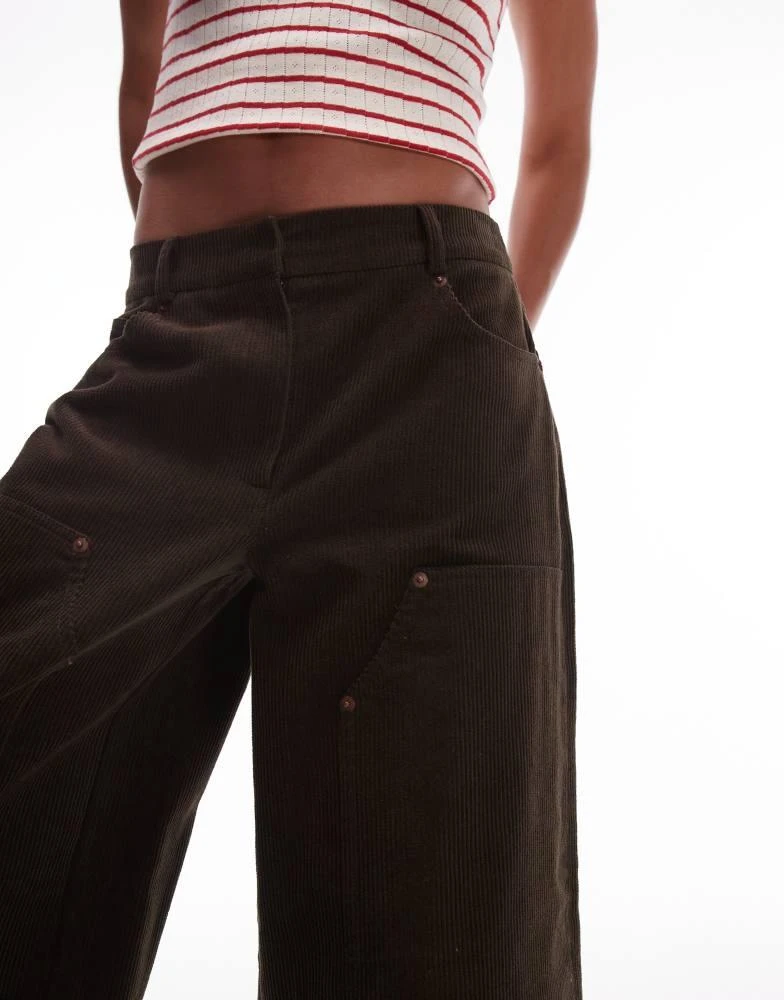 Topshop Topshop cord trouser in brown 2