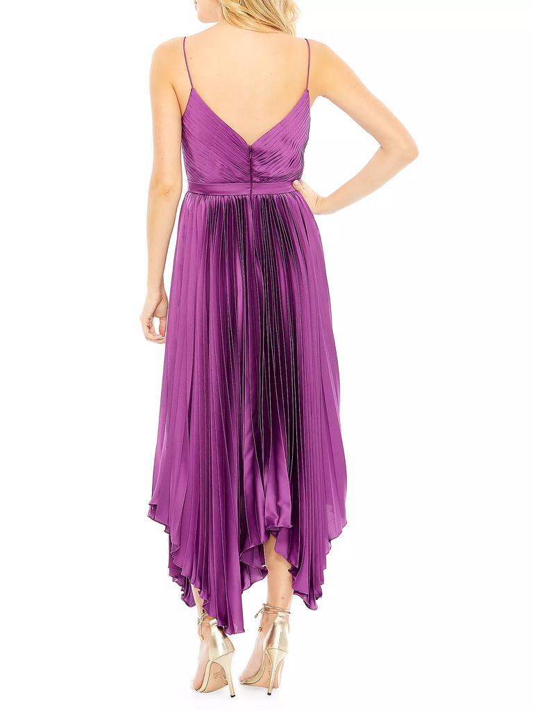Mac Duggal Satin Pleated Cocktail Dress
