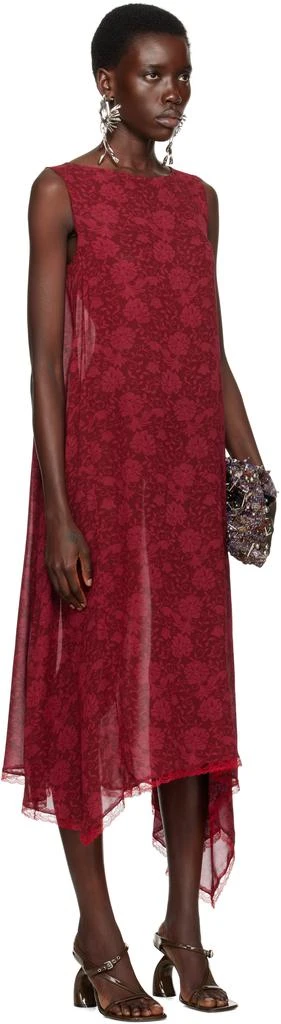 Dries Van Noten Red Loose Asymmetric Midi Dress 2