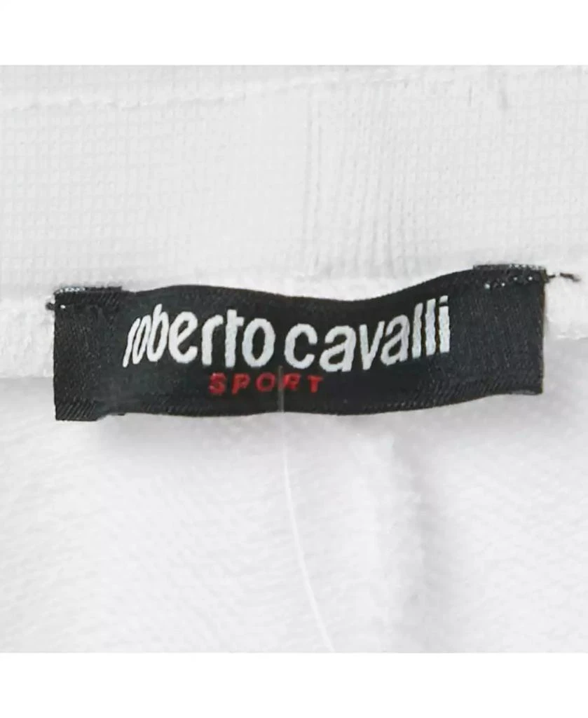 Pre-Owned Roberto Cavalli Women's Sport White Logo Print Cotton Joggers 6