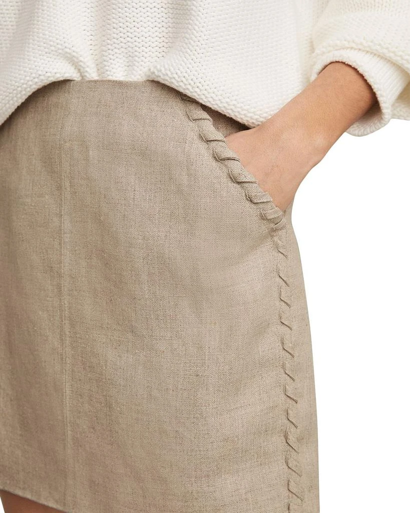 REISS Whip Stitch Linen Mini Skirt 4