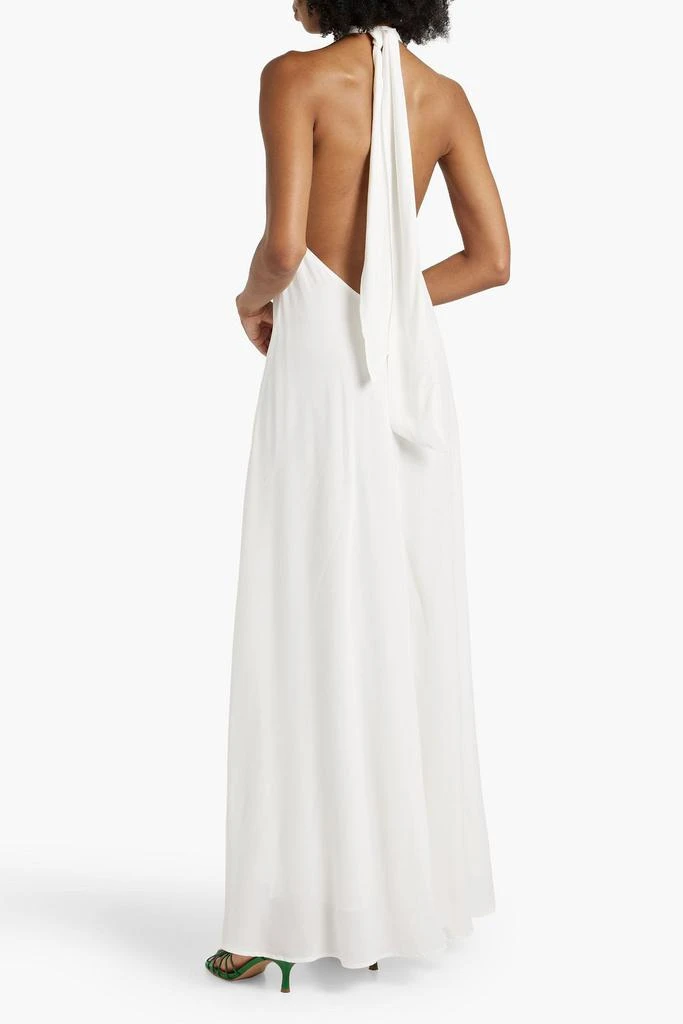 Rixo Jordyn open-back satin-crepe halterneck maxi dress 3