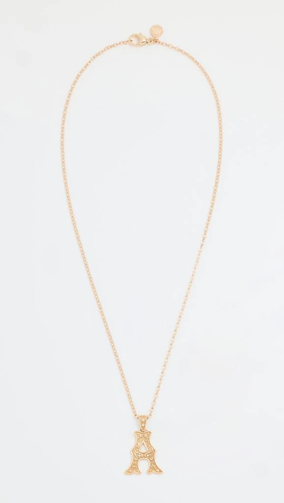 Marlo Laz 14k Small Southwestern Initial Charm 1.8 Rolo Chain For Charm  A 3