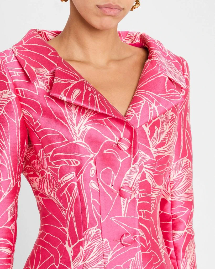 Teri Jon Botanical Jacquard Coat Dress 5
