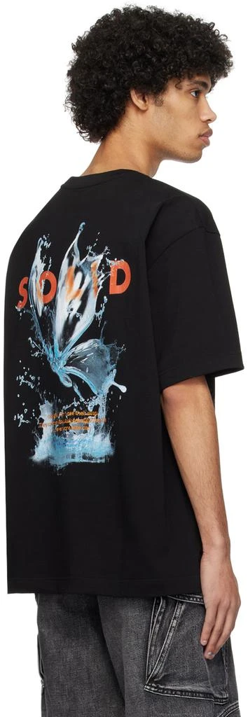 Solid Homme Black Graphic T-Shirt 3