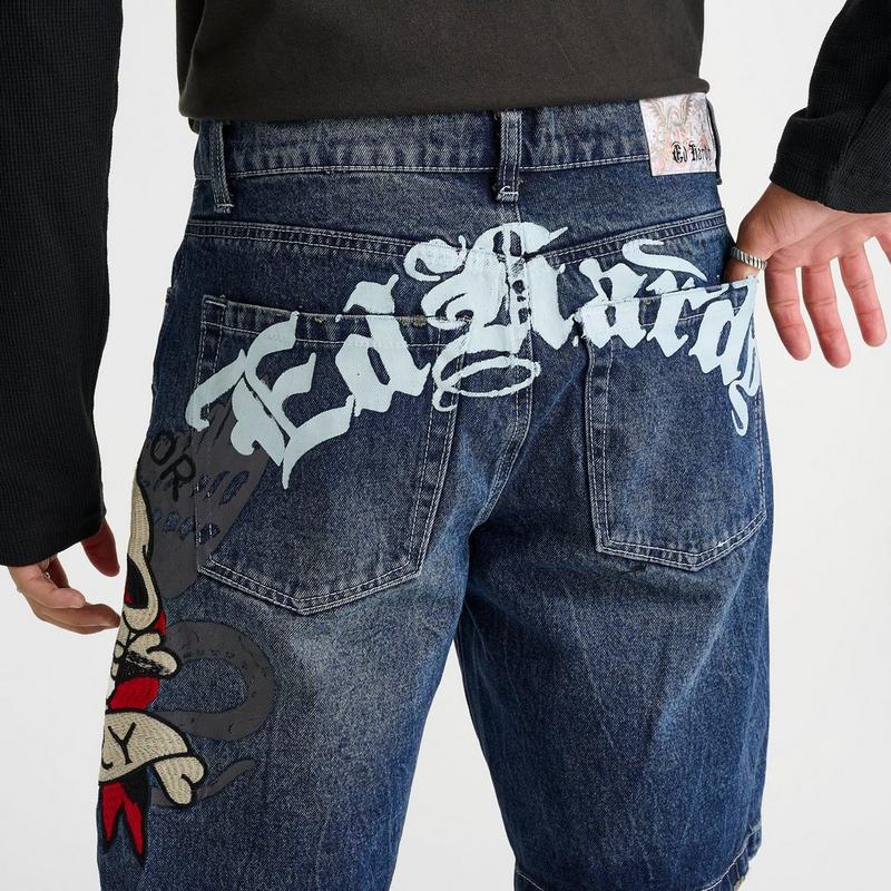 Men's Ed Hardy Death or Glory Denim Shorts – On Sale Now with Up