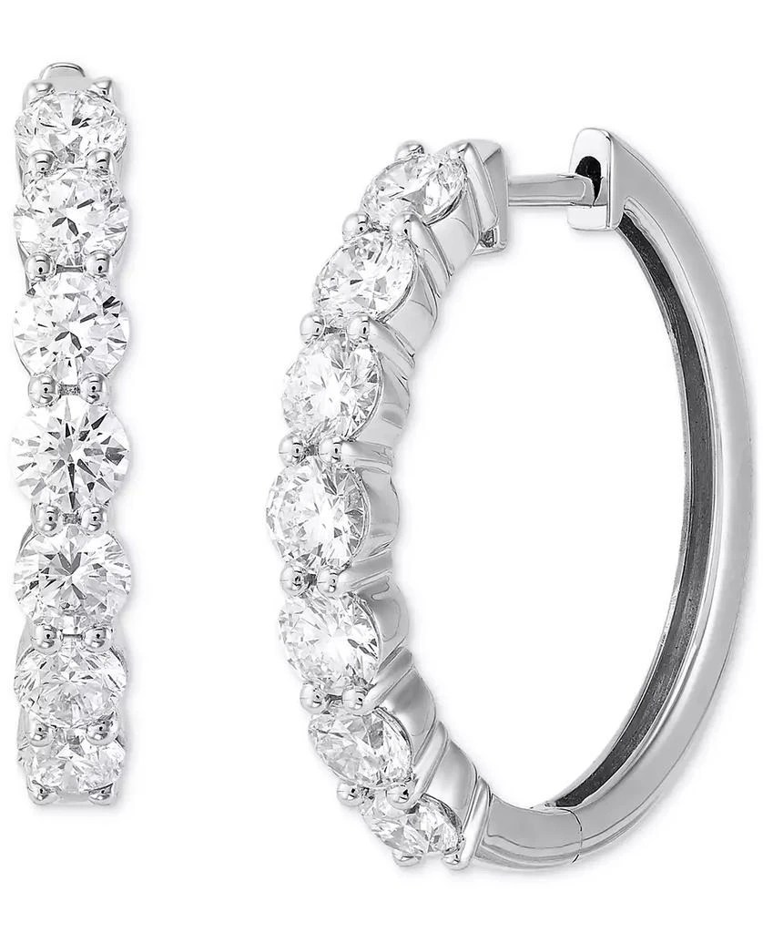 Grown With Love Lab Grown Diamond Small Hoop Earrings (2 ct. t.w.) in 14k White or Yellow Gold 1