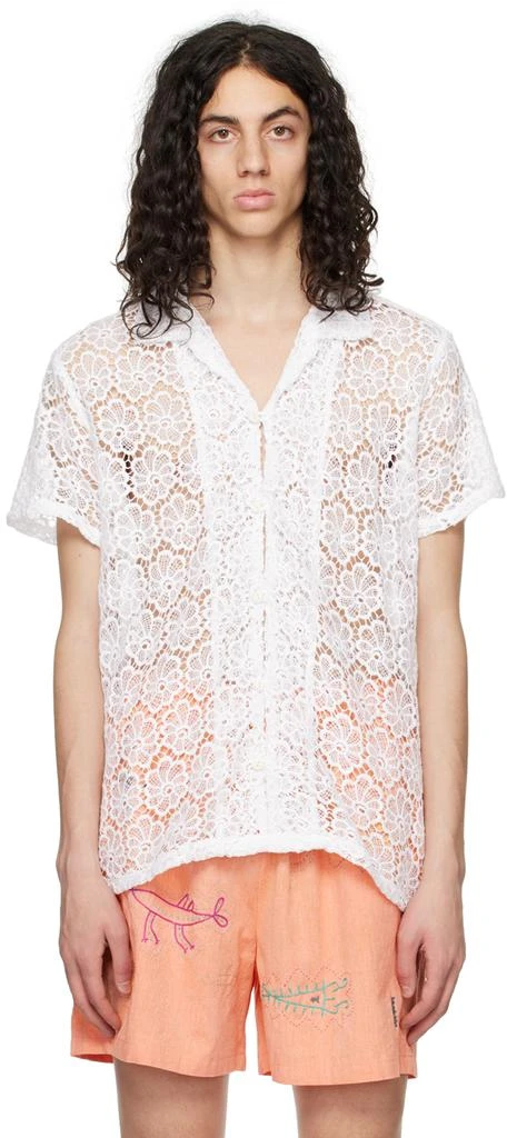 HARAGO White Floral Shirt 1