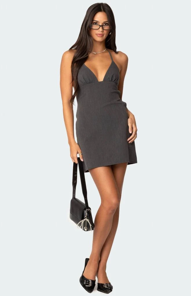 Edikted Tie Back Halter Mini Dress 5