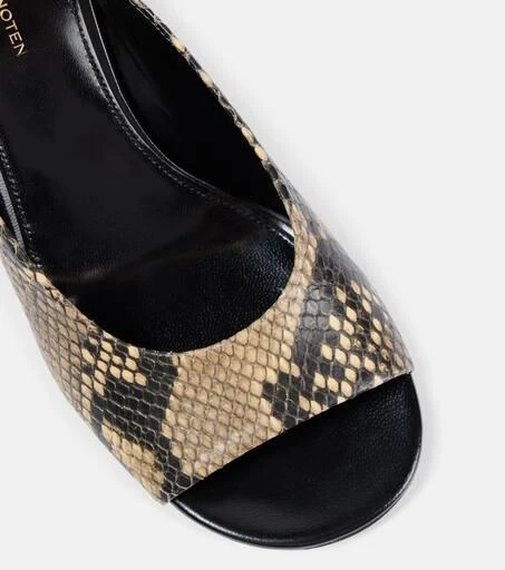 Dries Van Noten Snake-effect leather mules 5