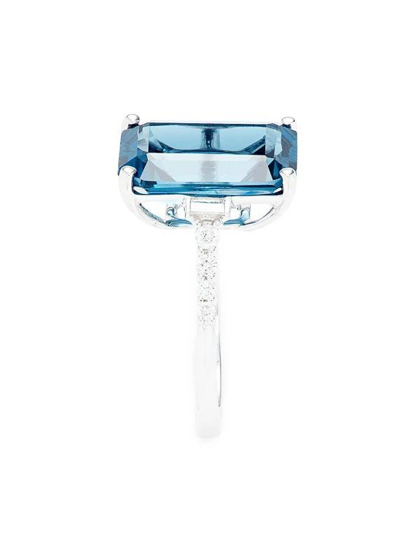 Effy 14K White Gold, 0.20 TCW Diamond
London Blue Topaz Cocktail Ring 4