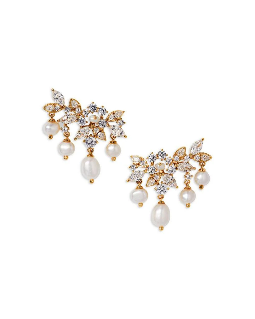 Nadri Ravish Lobe Imitation Pearl Fringe Earrings 1